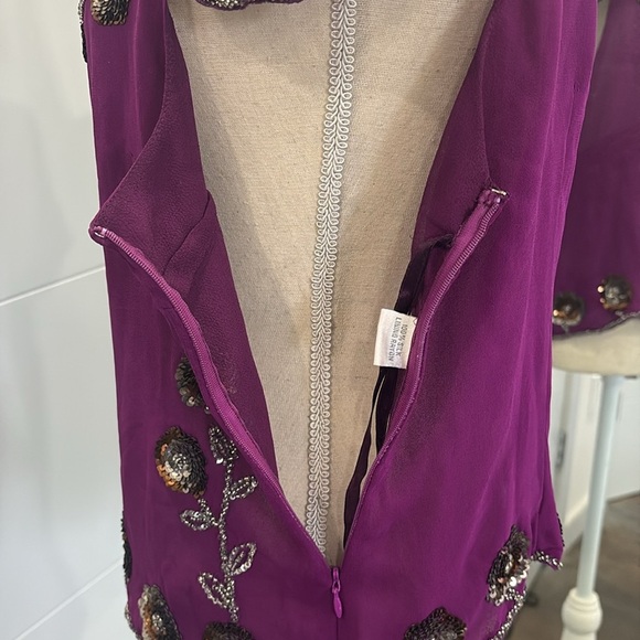 RARE Purple embellished 100% Silk Top - Picture 8 of 12
